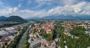 Vue de panorama de Kranj, Slovénie, l'Europe images libres de droits Vue de panorama de Kranj, Slovénie, l'Europe images libres de droits