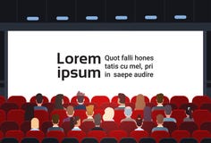 Vue de Sit Cinema Hall Back Rear de personnes regardant l'écran de l'AR avec l'espace de copie illustration libre de droits Vue de Sit Cinema Hall Back Rear de personnes regardant l'écran de l'AR avec l'espace de copie illustration libre de droits