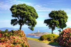 Vue de tour de Hercule de Monte de San Pedro Park de La Coruna, Espagne n photographie stock libre de droits Vue de tour de Hercule de Monte de San Pedro Park de La Coruna, Espagne n photographie stock libre de droits