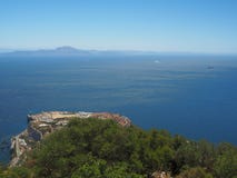 Vue du haut du rocher de Gibraltar photos stock Vue du haut du rocher de Gibraltar photos stock