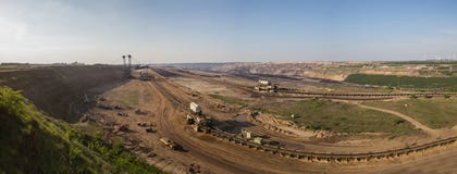 Vue panoramique de l'Allemagne de garzweiler brun à ciel ouvert de charbonnage images libres de droits Vue panoramique de l'Allemagne de garzweiler brun à ciel ouvert de charbonnage images libres de droits