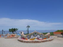 Vue scénique de banc carrelé coloré multi à Lima photos stock Vue scénique de banc carrelé coloré multi à Lima photos stock