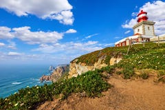 Vuurtoren in Cabo DA het meest westelijke Roca stock afbeeldingen Vuurtoren in Cabo DA het meest westelijke Roca stock afbeeldingen