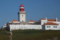 Vuurtoren in Cabo DA Roja, Portugal royalty-vrije stock fotografie Vuurtoren in Cabo DA Roja, Portugal royalty-vrije stock fotografie