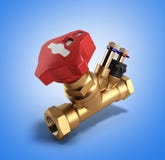 Válvula de Crane Balancing sem drenar para sondar a rendição 3D ilustração stock Válvula de Crane Balancing sem drenar para sondar a rendição 3D ilustração stock