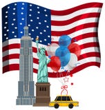 Vário de marcos de New York ilustração royalty free Vário de marcos de New York ilustração royalty free