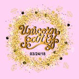 Välkommen Unicorn Party bokstäver vektor illustrationer Välkommen Unicorn Party bokstäver vektor illustrationer