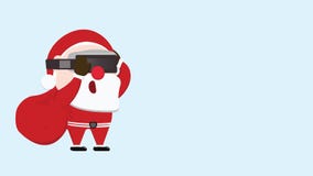 Värld för framtid för Santa Claus bärande virtuell verklighethörlurar med mikrofon och c stock illustrationer Värld för framtid för Santa Claus bärande virtuell verklighethörlurar med mikrofon och c stock illustrationer