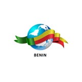 Värld med den Benin flaggan stock illustrationer Värld med den Benin flaggan stock illustrationer