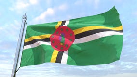 Väva flaggan av landet Dominica vektor illustrationer Väva flaggan av landet Dominica vektor illustrationer