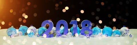 véspera de ano 2018 novo com quinquilharias do Natal e velas do renderin de 3D ilustração stock véspera de ano 2018 novo com quinquilharias do Natal e velas do renderin de 3D ilustração stock