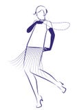 Vêtements de port des années 1920 de fille d'aileron et longue danse de colliers illustration de vecteur Vêtements de port des années 1920 de fille d'aileron et longue danse de colliers illustration de vecteur