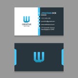 W extrahieren Buchstabelogo mit moderner Unternehmensvisitenkartedesign Schablone VectorN lizenzfreie abbildung W extrahieren Buchstabelogo mit moderner Unternehmensvisitenkartedesign Schablone VectorN lizenzfreie abbildung