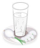 W szkle cebulkowy sok Zdrowy ciecz dla zdrowie Cebula plasterki na talerzu r?wnie? zwr?ci? corel ilustracji wektora ilustracji W szkle cebulkowy sok Zdrowy ciecz dla zdrowie Cebula plasterki na talerzu r?wnie? zwr?ci? corel ilustracji wektora ilustracji