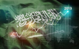 Wachsende Statistik Finanz-2019 gegen Saudi-Arabien Flagge vektor abbildung Wachsende Statistik Finanz-2019 gegen Saudi-Arabien Flagge vektor abbildung
