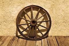 Wagon Wheel Of The Old West Stock Images