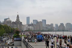 Waitan-Promenade in Shanghai, Gebäude auf der Promenade stockbilder Waitan-Promenade in Shanghai, Gebäude auf der Promenade stockbilder