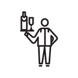 Waiter icon vector isolated on white background, Waiter sign , linear symbol and stroke design elements in outline style stock illustration Waiter icon vector isolated on white background, Waiter sign , linear symbol and stroke design elements in outline style stock illustration
