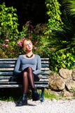 Waiting for love. Young girl in love on the bench. royalty free stock photo Waiting for love. Young girl in love on the bench. royalty free stock photo