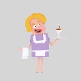 Waitress serving an icecream Stock Photo Waitress serving an icecream Stock Photo