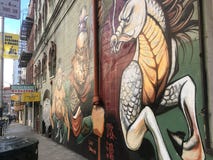 San francisco, california, America, 07/05/2019. nice grafity and statues art in the street royalty free stock image San francisco, california, America, 07/05/2019. nice grafity and statues art in the street royalty free stock image