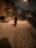 Walking in a december night royalty free stock image Walking in a december night royalty free stock image