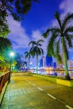 Walking path in Benjakitti park at night, Bandkok, Thailand Stock Photography Walking path in Benjakitti park at night, Bandkok, Thailand Stock Photography
