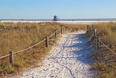 Walkway to Siesta Key Beach in Sarasota, Florida Royalty Free Stock Photography Walkway to Siesta Key Beach in Sarasota, Florida Royalty Free Stock Photography