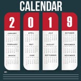 Wall Calendar Template for 2019 Year royalty free illustration Wall Calendar Template for 2019 Year royalty free illustration