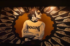 Wall of John Lennon at Hard Rock Hotel. royalty free stock photo Wall of John Lennon at Hard Rock Hotel. royalty free stock photo
