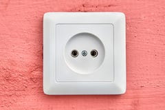 Wall socket European type, square shape, white, close-up. Stock Images Wall socket European type, square shape, white, close-up. Stock Images