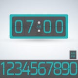 Wall or Table flip clock, number counter template, all digits ready to use. stock illustration Wall or Table flip clock, number counter template, all digits ready to use. stock illustration