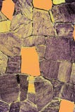 Wall weathered stone with yellow elements for your background royalty free stock image Wall weathered stone with yellow elements for your background royalty free stock image