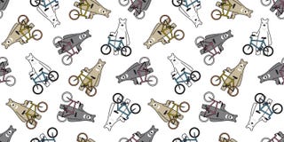 Wallpape de recyclage de répétition de fond de tuile d'isolement par écharpe d'illustration de bande dessinée de modèle d'ours de illustration de vecteur Wallpape de recyclage de répétition de fond de tuile d'isolement par écharpe d'illustration de bande dessinée de modèle d'ours de illustration de vecteur
