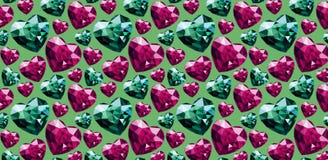 Vector illustration pattern gems stones heart shape colour royalty free illustration Vector illustration pattern gems stones heart shape colour royalty free illustration