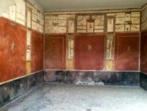 Walls in a house of Pompeii. stock photo Walls in a house of Pompeii. stock photo