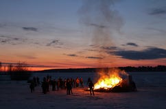 Walpurgis Night in LuleÃ¥ stock photo Walpurgis Night in LuleÃ¥ stock photo