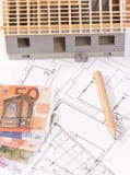 Waluta euro, elektryczni diagramy, akcesoria dla inżynier prac zdjęcia royalty free Waluta euro, elektryczni diagramy, akcesoria dla inżynier prac zdjęcia royalty free