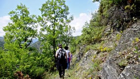 Wandeling het lopen op sleep Wandeling het lopen op sleep