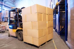 Warehouse forklift loader worker