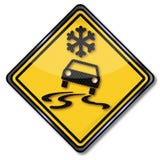 Warning and caution snow and ice vector illustration Warning and caution snow and ice vector illustration