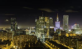 Warsaw downtown at night royalty free stock image Warsaw downtown at night royalty free stock image