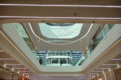 Interior of modern shopping center Galeria Mlociny. royalty free stock photos Interior of modern shopping center Galeria Mlociny. royalty free stock photos