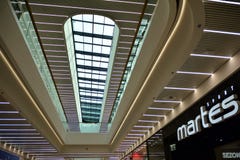 Interior of modern shopping center Galeria Mlociny. royalty free stock photos Interior of modern shopping center Galeria Mlociny. royalty free stock photos
