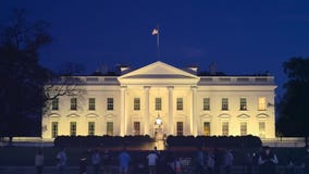 WASHINGTON, DC, USA -April, 4, 2017: north side of the white house at night in washington, d.c.
