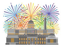 Washington DC zabytków fajerwerków i punktów zwrotnych wektoru ilustracja ilustracja wektor Washington DC zabytków fajerwerków i punktów zwrotnych wektoru ilustracja ilustracja wektor