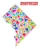 Washington District Columbia Map - mosaïque des triangles de couleur illustration libre de droits Washington District Columbia Map - mosaïque des triangles de couleur illustration libre de droits