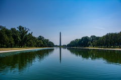 Washington Monument según lo visto de Lincoln Memorial en la alameda nacional en Washington DC foto de archivo libre de regalías Washington Monument según lo visto de Lincoln Memorial en la alameda nacional en Washington DC foto de archivo libre de regalías