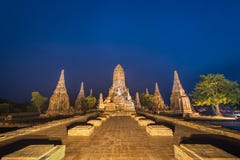 Wat chaiwatthanaram temple at twilight, ayutthaya, thailand royalty free stock photo Wat chaiwatthanaram temple at twilight, ayutthaya, thailand royalty free stock photo
