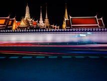 Wat Phra Kaew, Wat Phra Si Rattana Satsadaram at night time royalty free stock image Wat Phra Kaew, Wat Phra Si Rattana Satsadaram at night time royalty free stock image